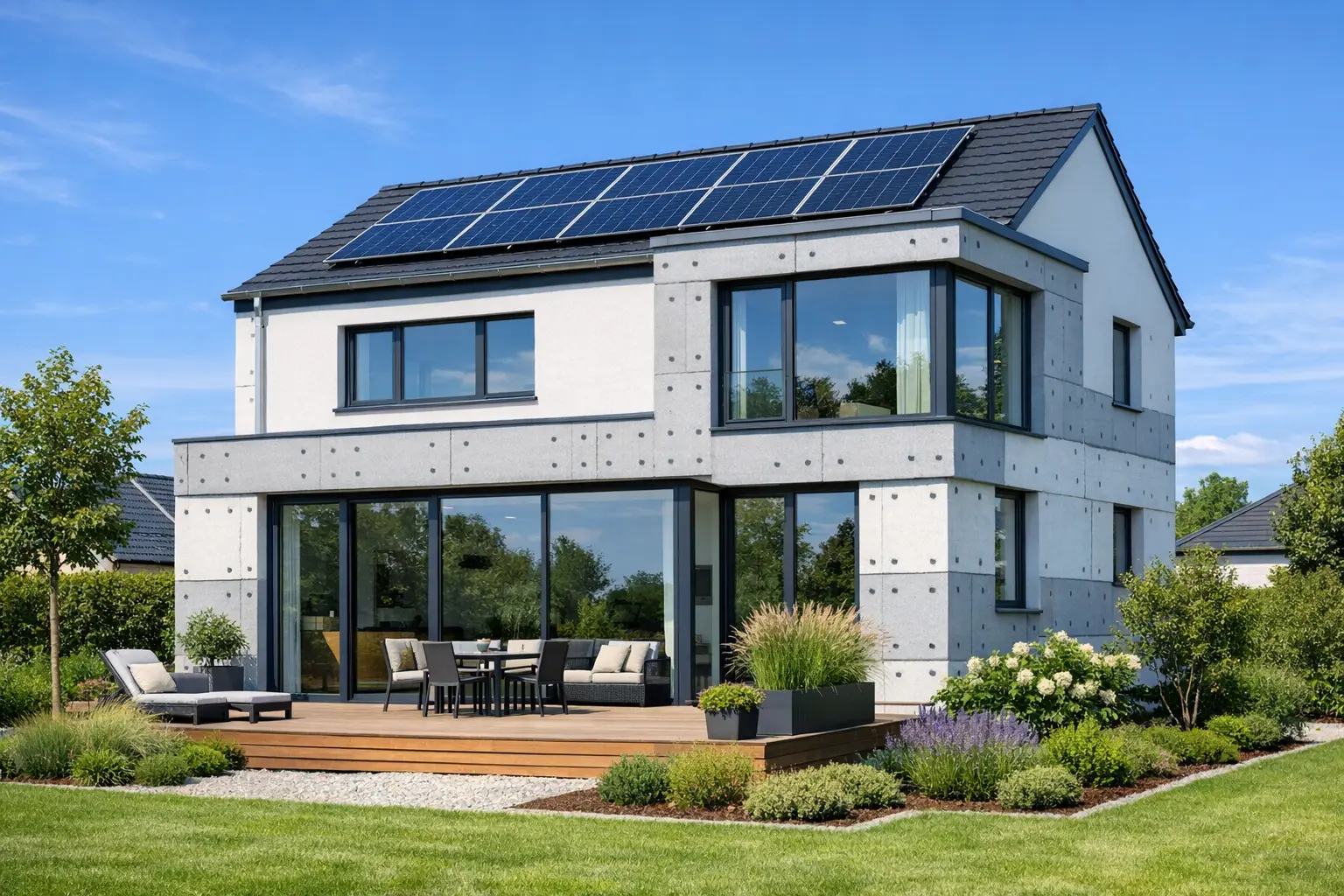Energieeffizient wohnen durch moderne Dämmung und Dreifachverglasung