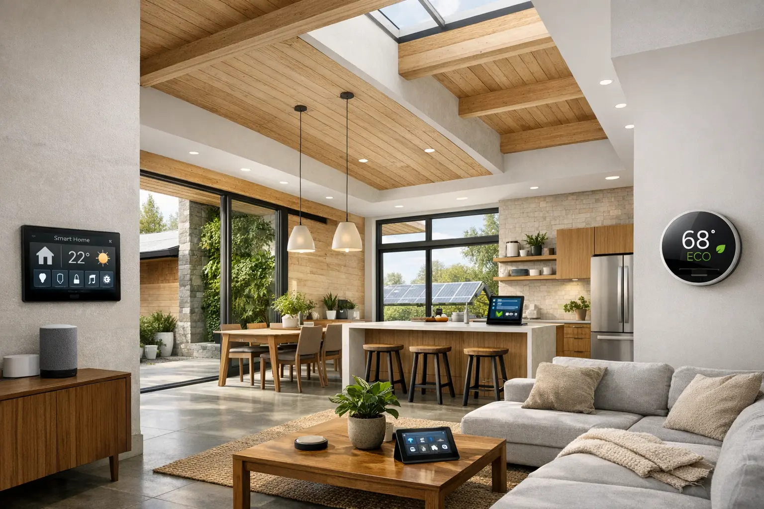 Grundriss Ideen Einfamilienhaus: 50+ Moderne Konzepte 2 Nachhaltiger Grundriss Einfamilienhaus mit Smart-Home-Technologie