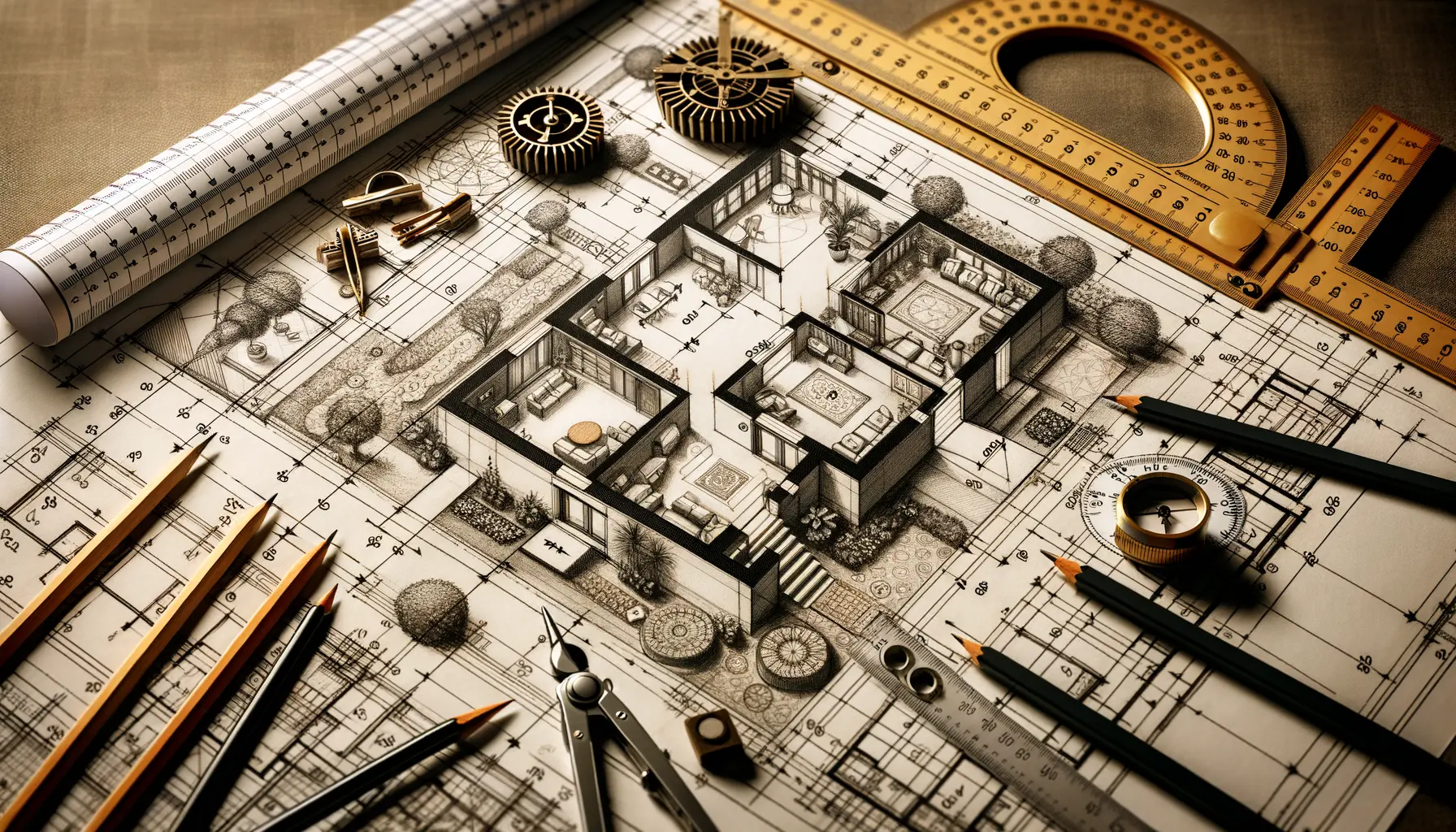 Hausbau planen: Ihr Leitfaden für den Traum vom Eigenheim 2026 1 Hausbau planen Grundrisszeichnung mit Skizzen und Maßen