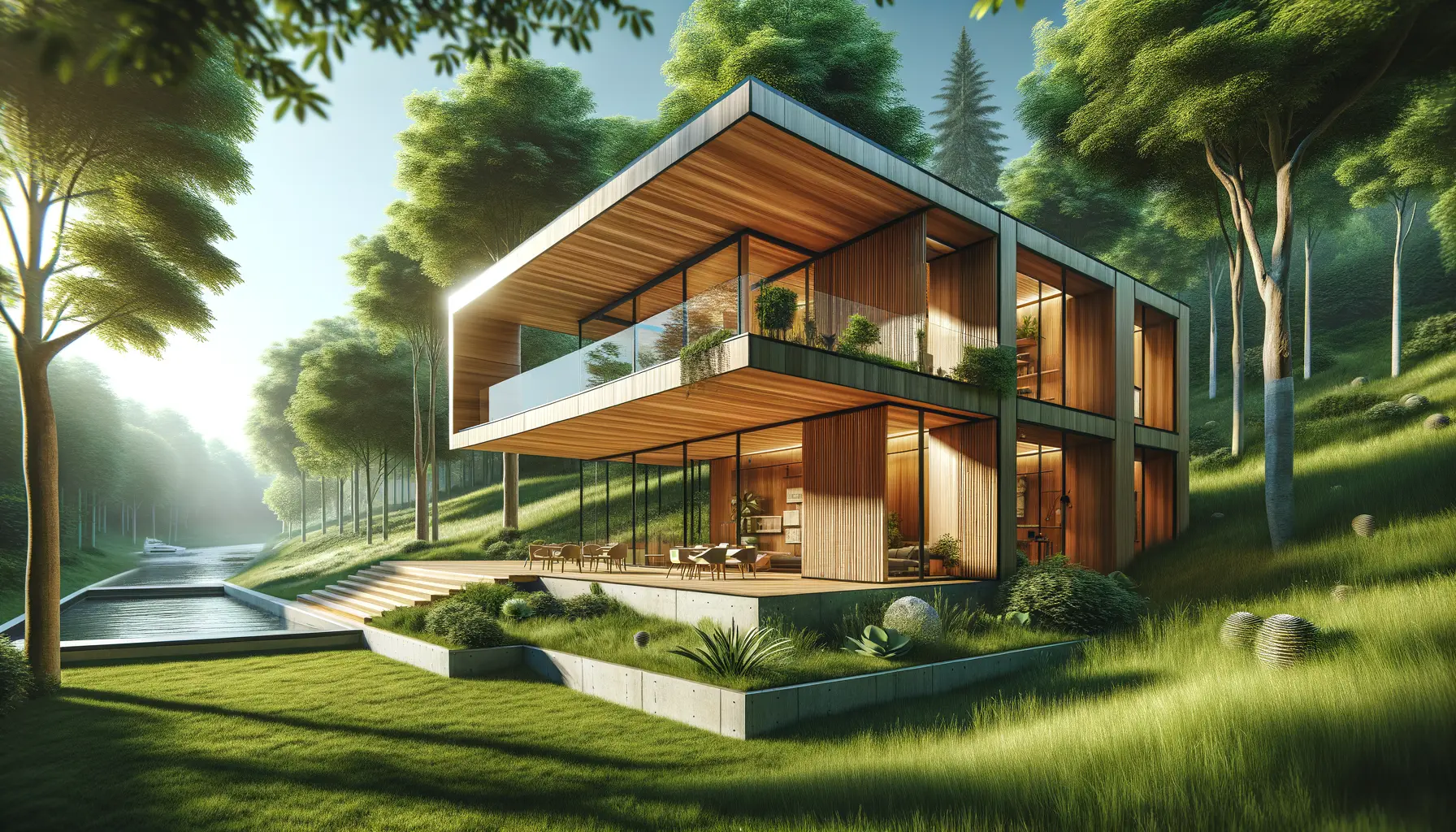 Modernes Holzhaus bauen in naturnaher Umgebung 2026