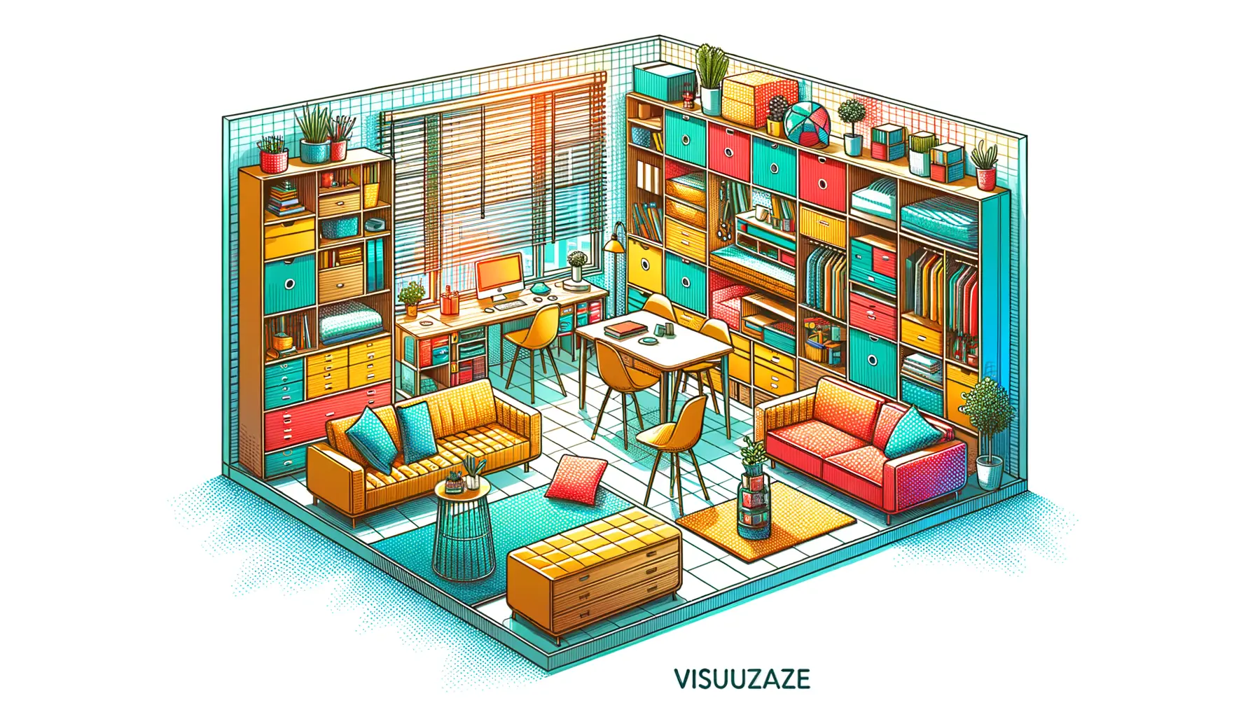 Raumgestaltung Ideen für kleine Zimmer mit multifunktionalen Möbeln und hellem Farbkonzept