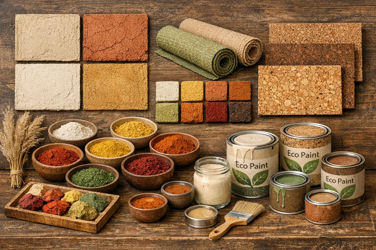 Nachhaltige Materialien für Wandgestaltung Ideen wie Lehmputz und Naturtapeten